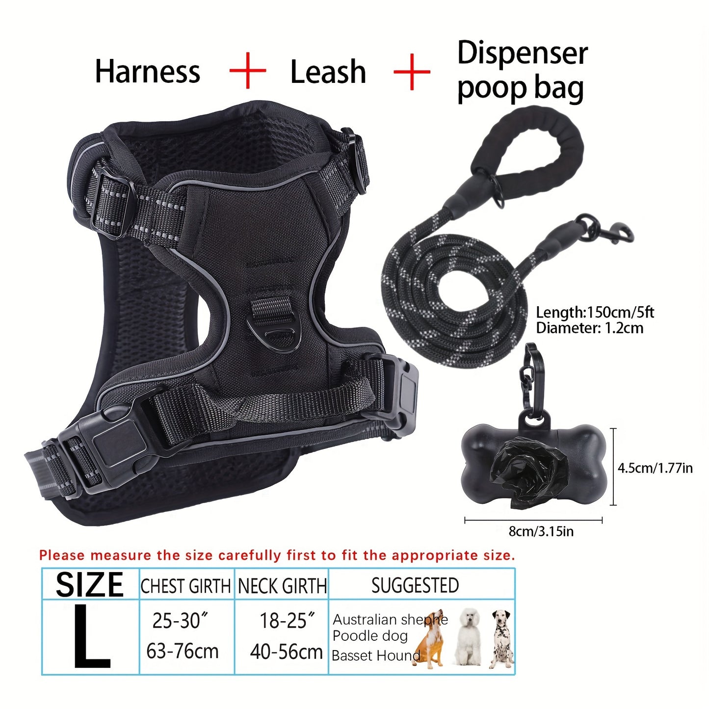 YIWGM Dog Harness And Leash Set With Easy Control Handle