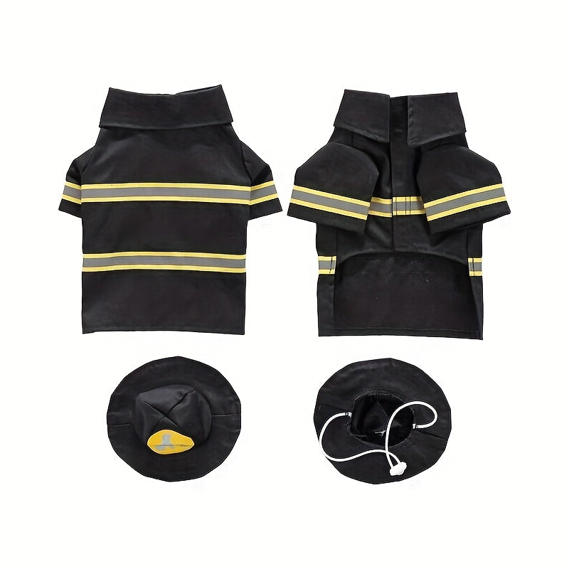 Funky Firefighter Dog Costume For Pets Halloween Fun