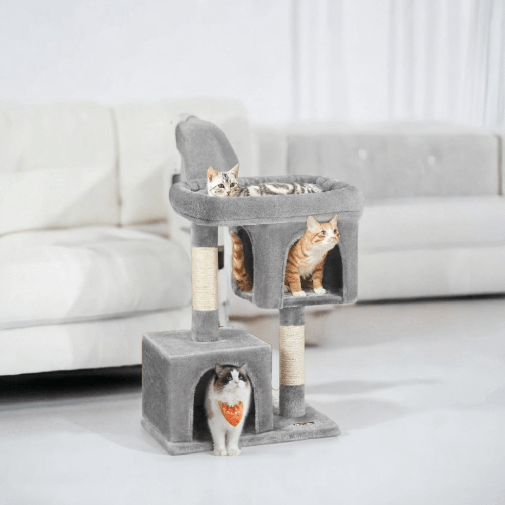 Premium Cat Tree With Two Caves For Large Indoor Cats
