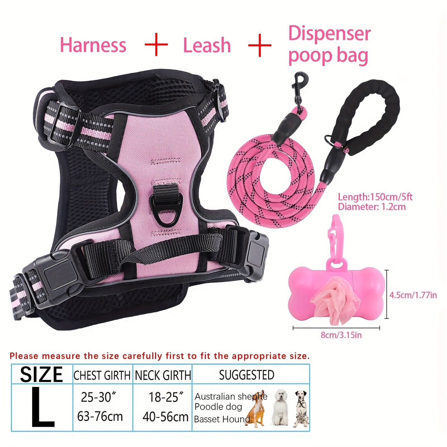 YIWGM Dog Harness And Leash Set With Easy Control Handle