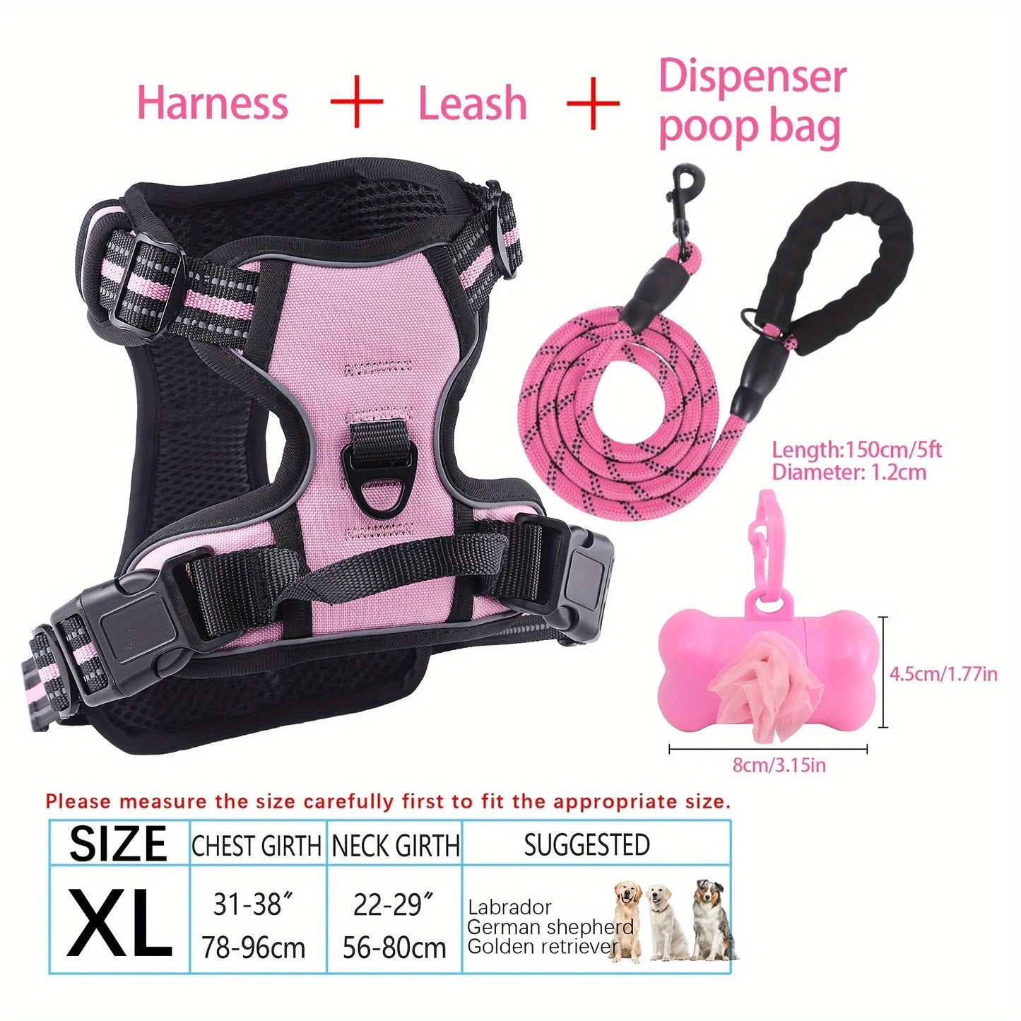 YIWGM Dog Harness And Leash Set With Easy Control Handle