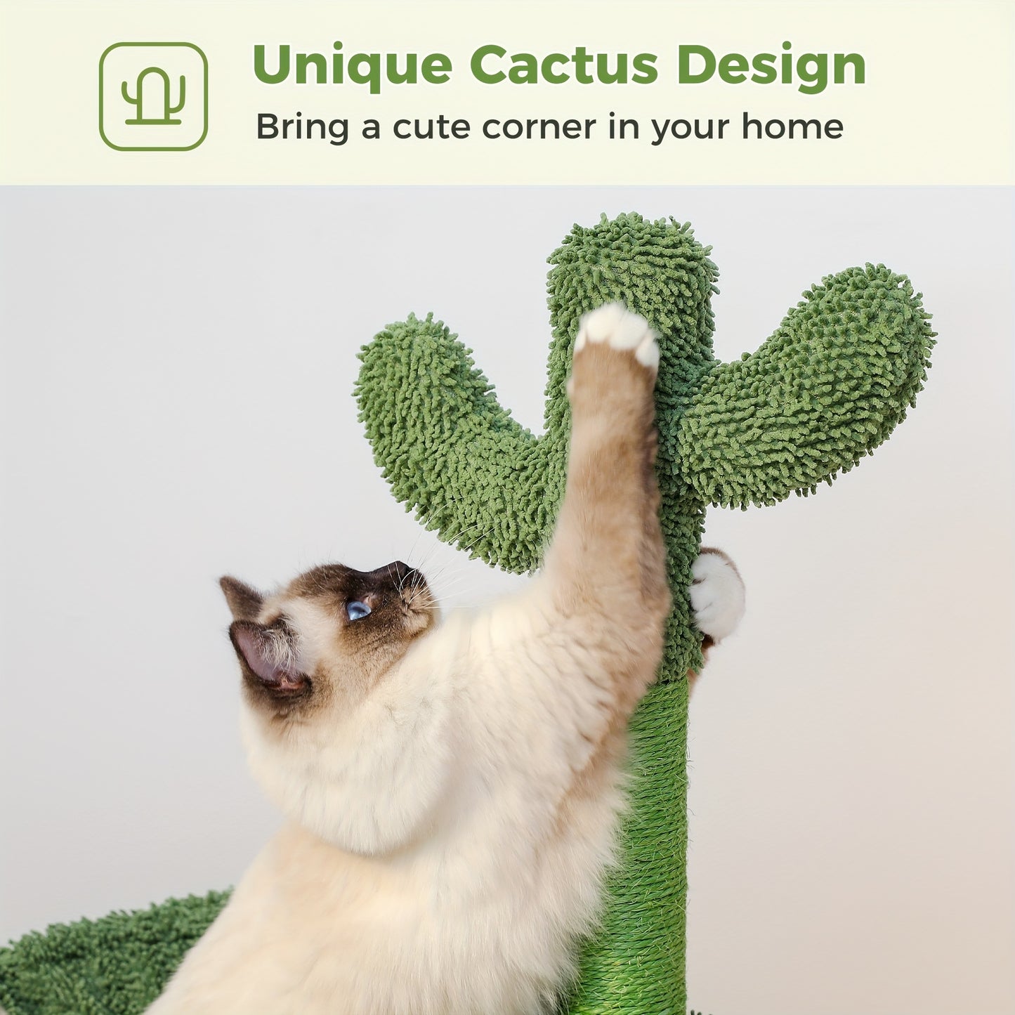 Cactus Cat Tree With Hammock And Scratching Post For Cats