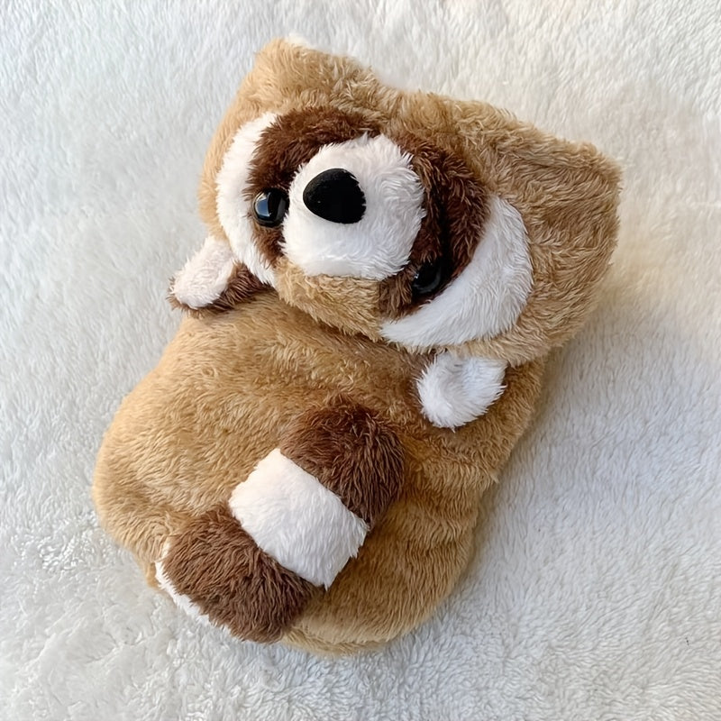 Plush Hooded Pet Costume Snap Button For Cats And Dogs