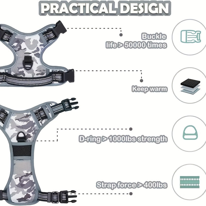 Reflective No-Pull Dog Harness with Handle for Easy Training