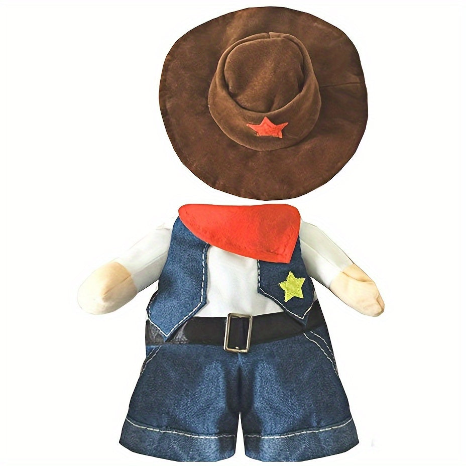 Cute Cowboy Pet Costume For Dogs And Cats Pullover