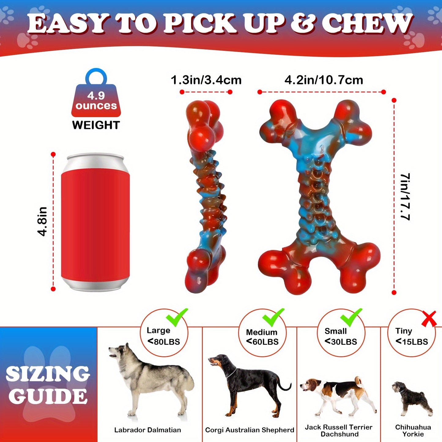 Tough Indestructible Dog Chew Toy for Aggressive Chewers