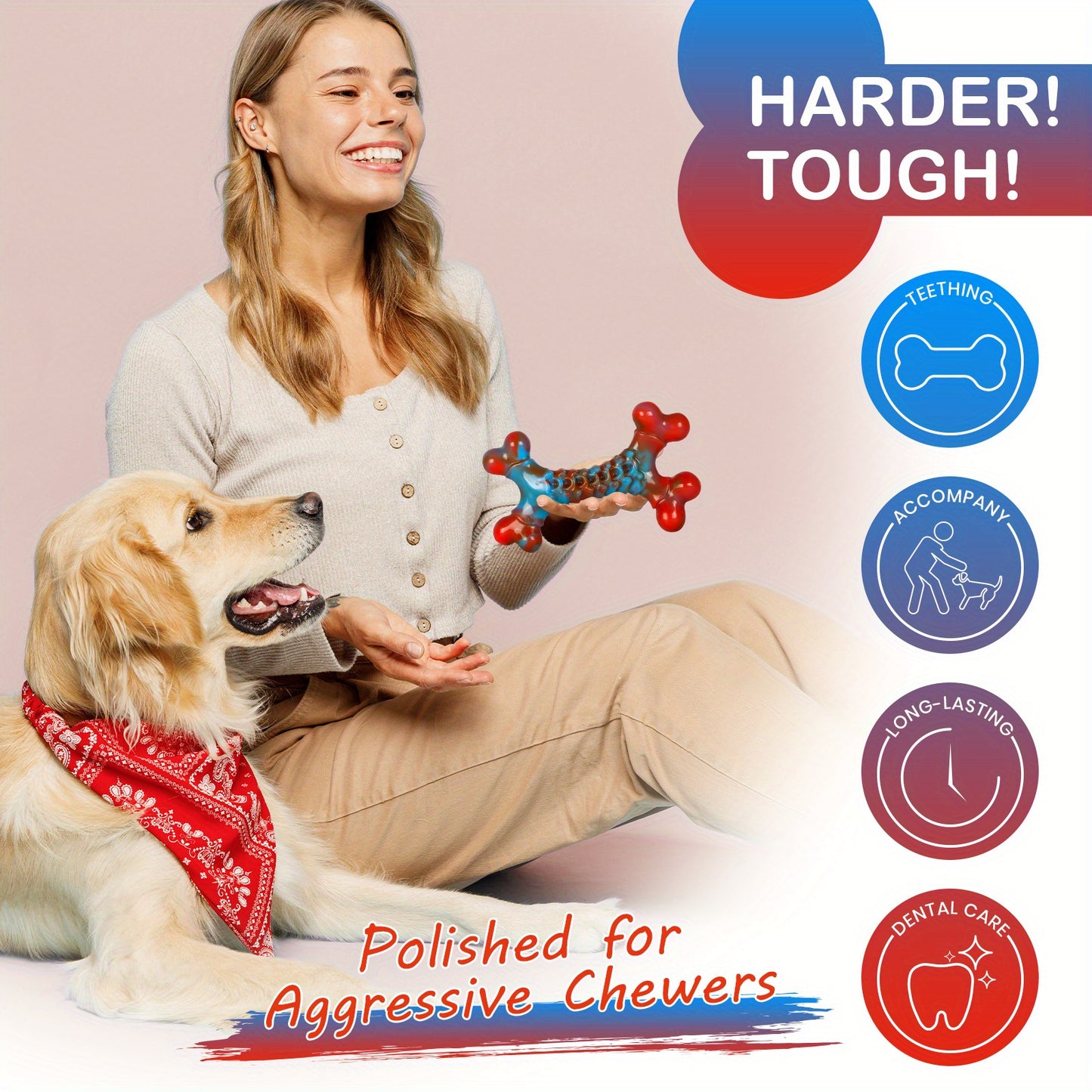 Tough Indestructible Dog Chew Toy for Aggressive Chewers