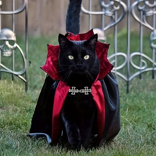 Halloween Pet Vampire Costume For Cats or Small Dogs Polyester