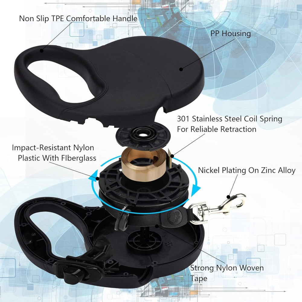 Durable Heavy-Duty Retractable Pet Leash Set with Accessories