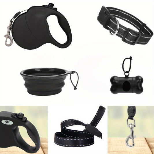 Durable Heavy-Duty Retractable Pet Leash Set with Accessories
