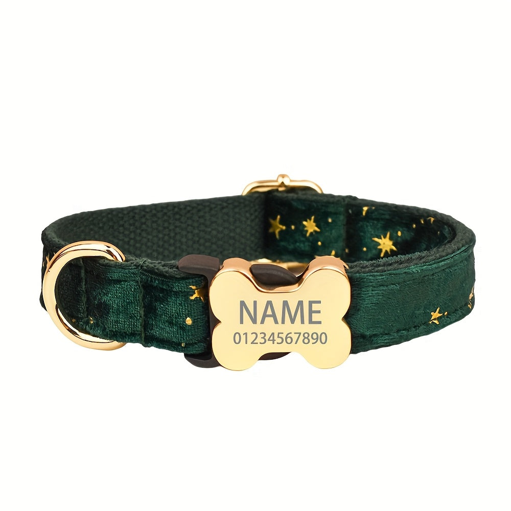 Personalized Dog Collar with Engraved ID Tag and Adjustable Design