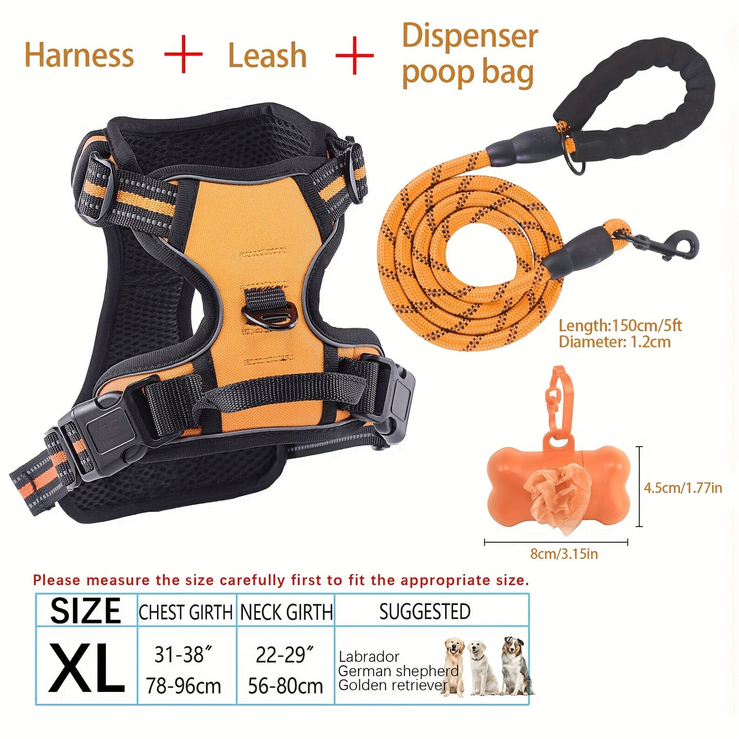 YIWGM Dog Harness And Leash Set With Easy Control Handle