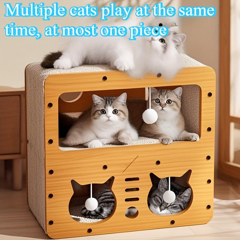 Vertical Cat Scratching Post And Villa With Sisal Boards