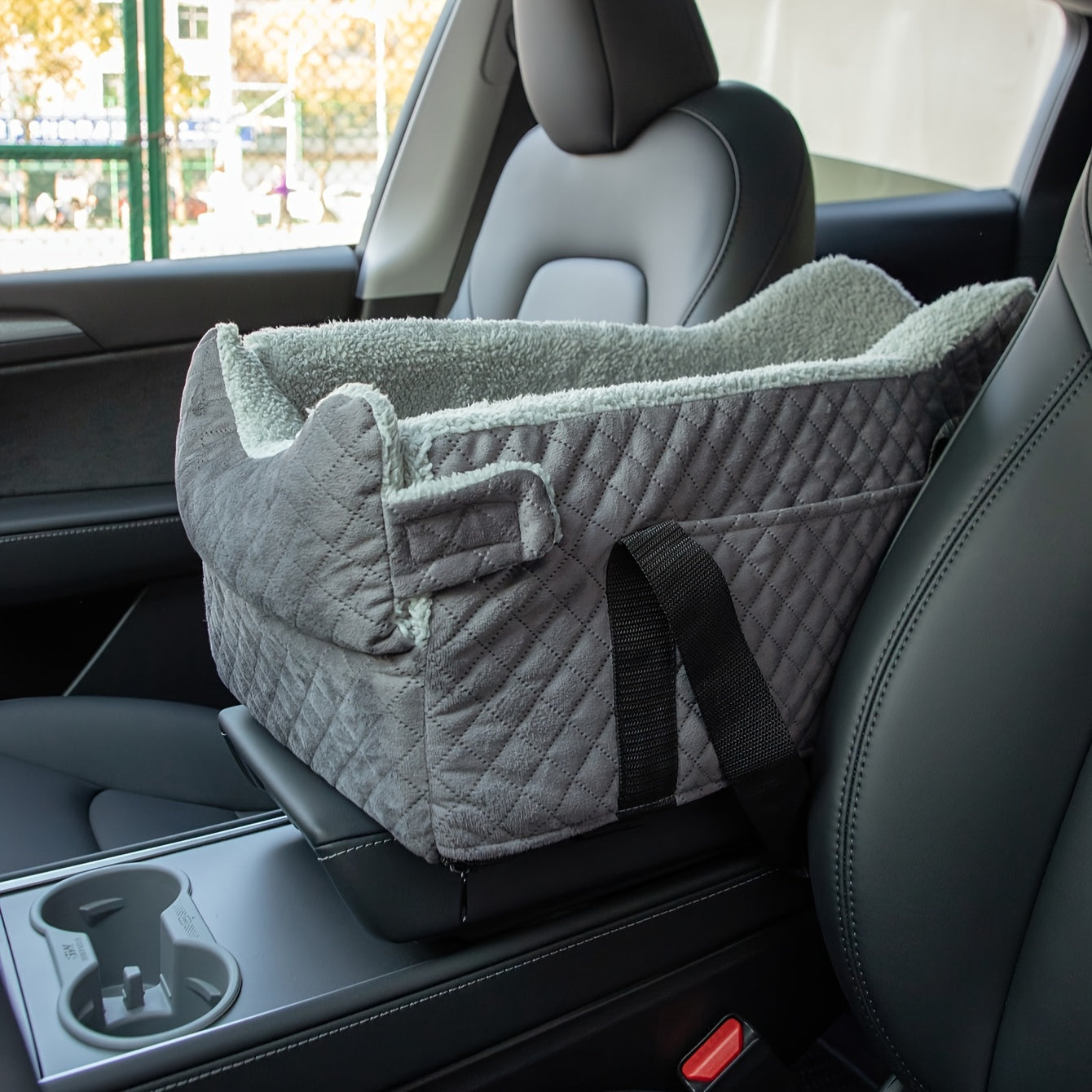 Ultimate Comfort Memory Foam Dog Booster Car Seat Elevated