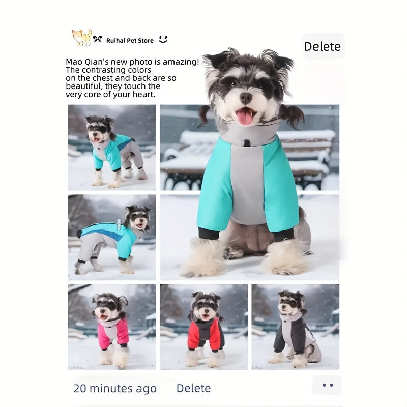 Heavy Duty Winter Dog Coat Reflective Stripes Snowproof