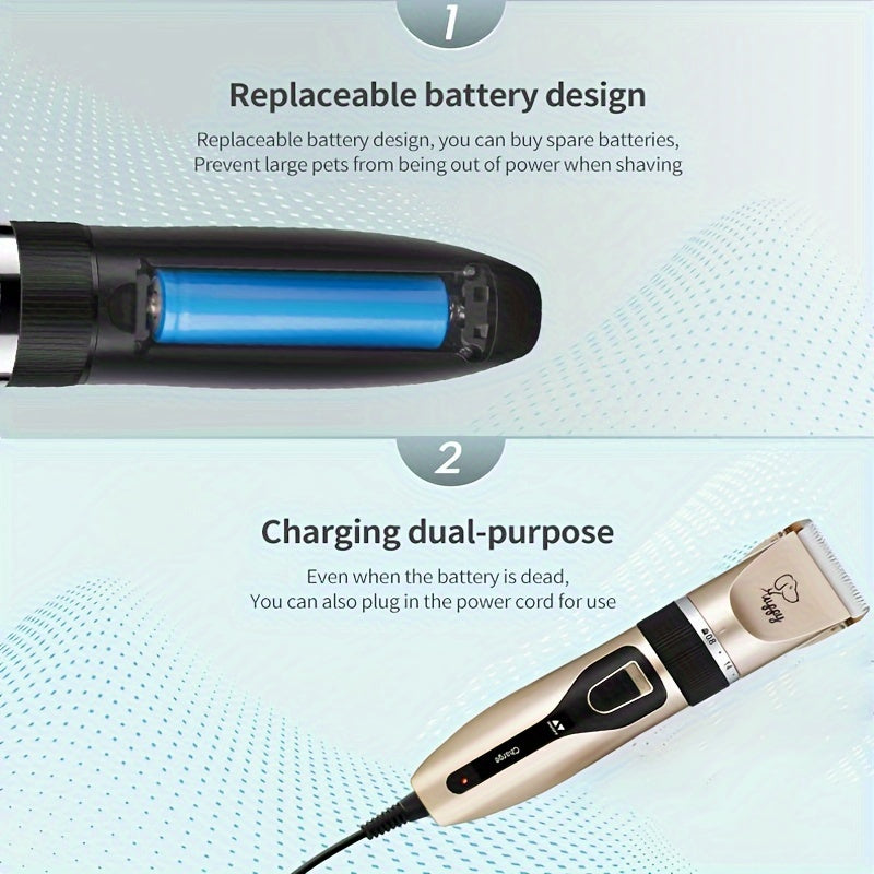 Premium Pet Hair Trimmer Kit with LED Nail Clipper