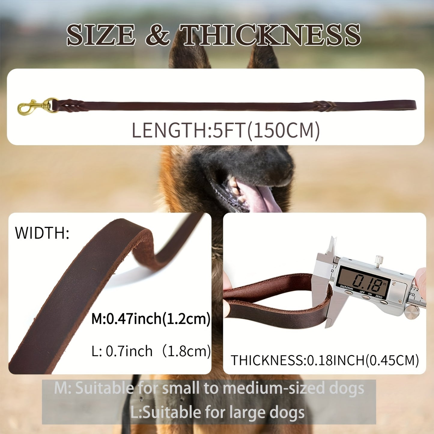 Handcrafted Braided Leather Dog Leash with Comfortable Non-Slip Handle