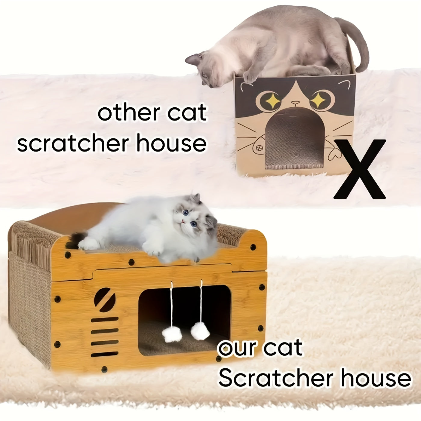 Luxury Double Level Cat Tree House With Scratching Post
