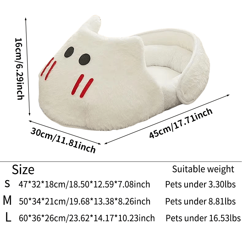Cozy Plush Cat Bed With Memory Foam Pillow And Anti Slip