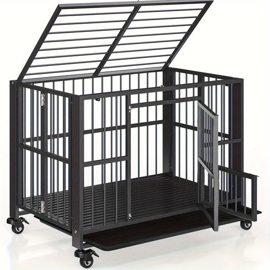 Indestructible Heavy Duty Dog Crate for High Anxiety Pets