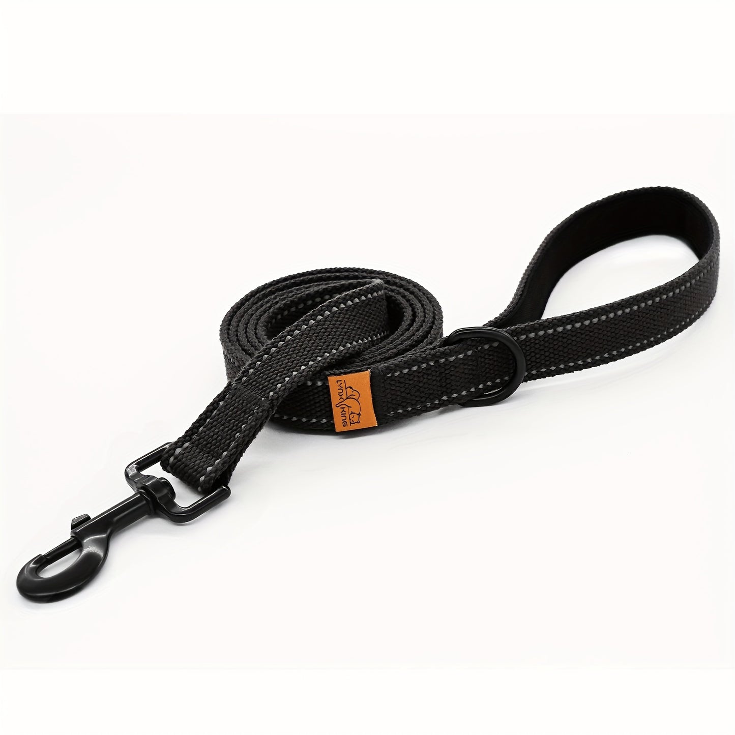 Reflective Nylon Dog Leash with Padded Handle and Swivel Hook