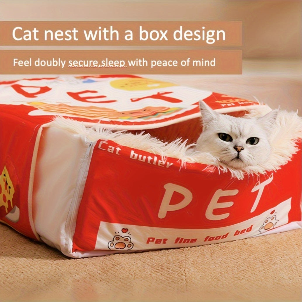 Rectangular Fully Enclosed Cat Bed All Seasons Warm Home
