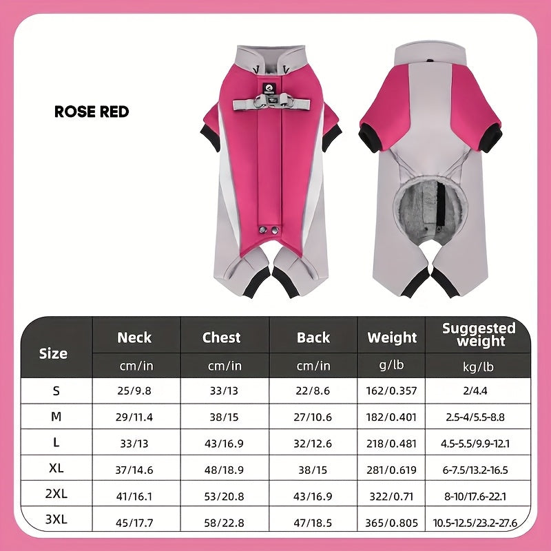 Heavy Duty Winter Dog Coat Reflective Stripes Snowproof