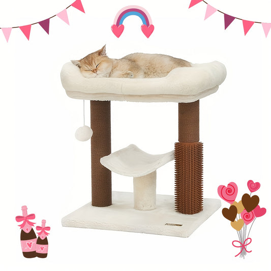FluffyDream Cat Tree Tower with Cozy Perch and Scratching Post