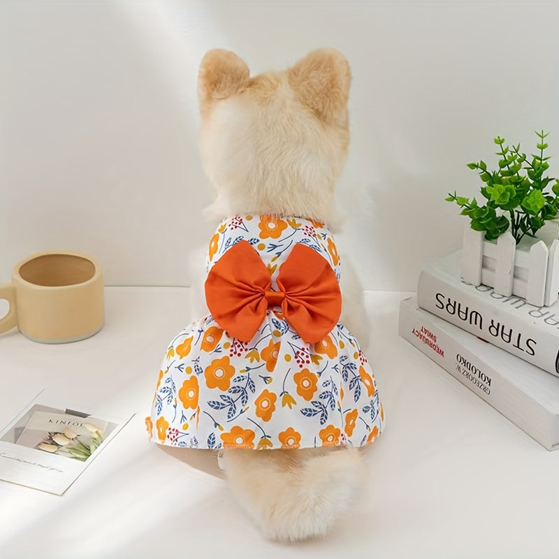 Cute Bow Dress Set for Puppies and Kittens This Summer