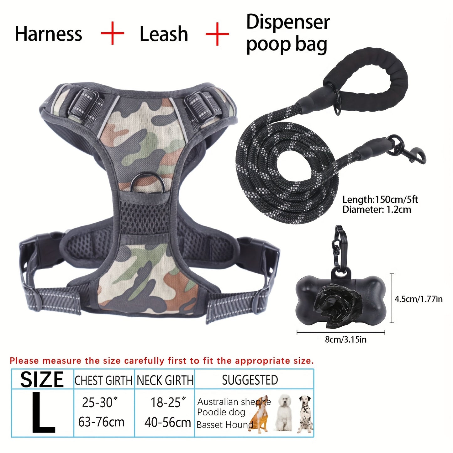 YIWGM Dog Harness And Leash Set With Easy Control Handle