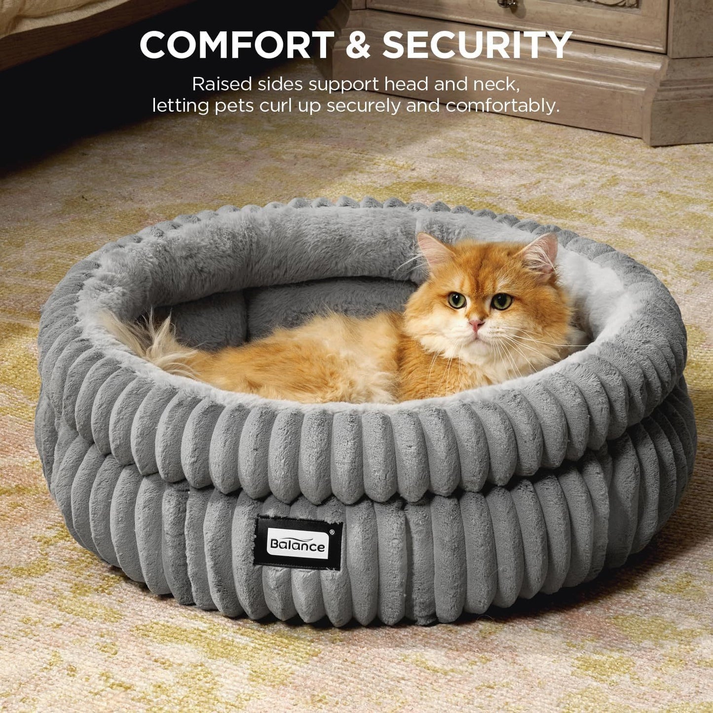 Soft Plush Round Cat Bed Indoor Cat With Anti Slip