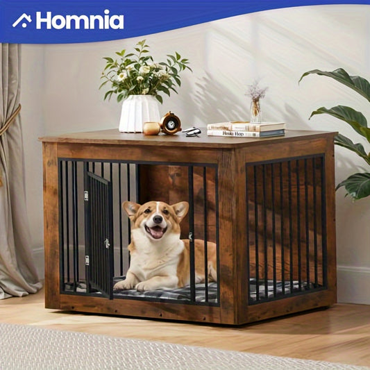Modern Dog Crate Furniture and End Table Combination for Dogs