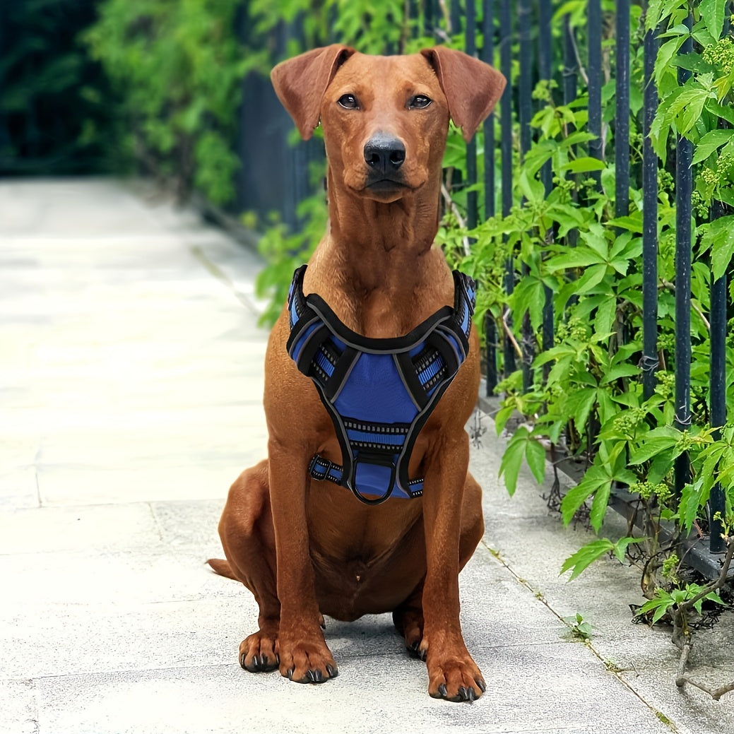 Adjustable Reflective No Choke No Pull Dog Harness With Leash
