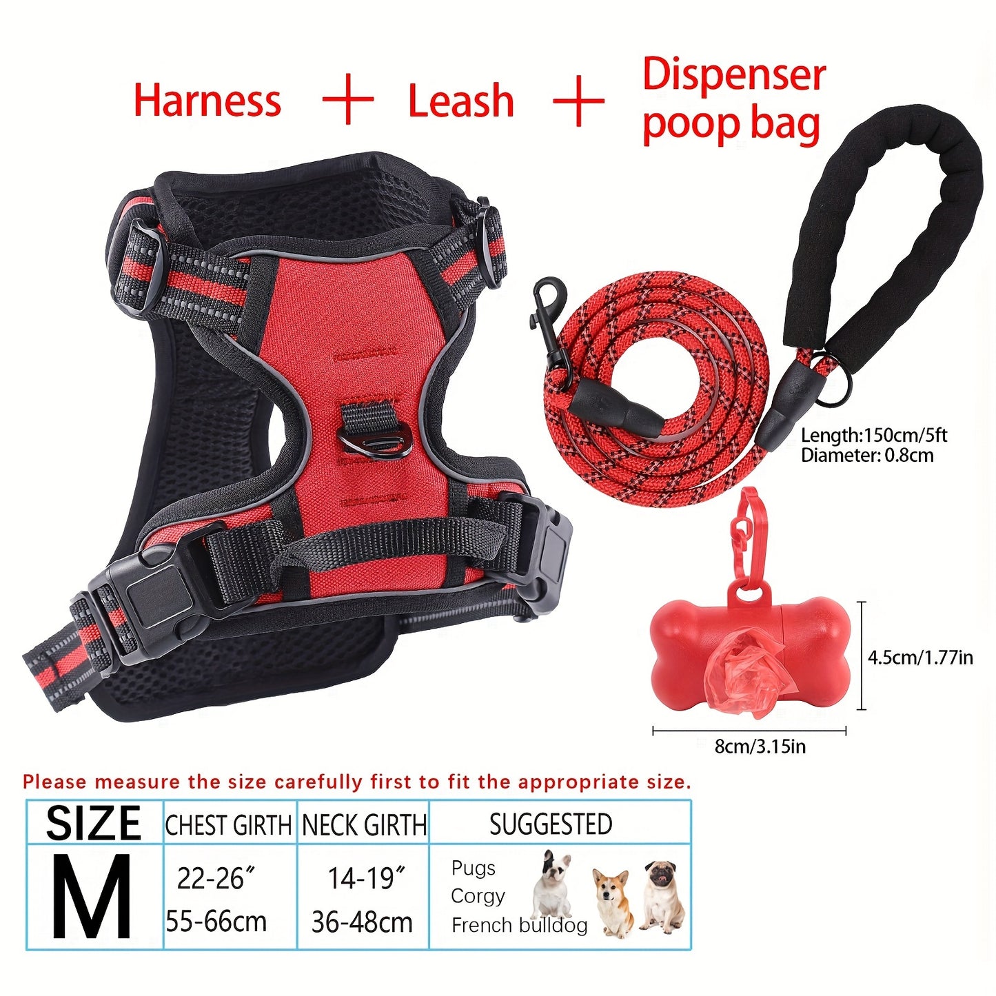YIWGM Dog Harness And Leash Set With Easy Control Handle