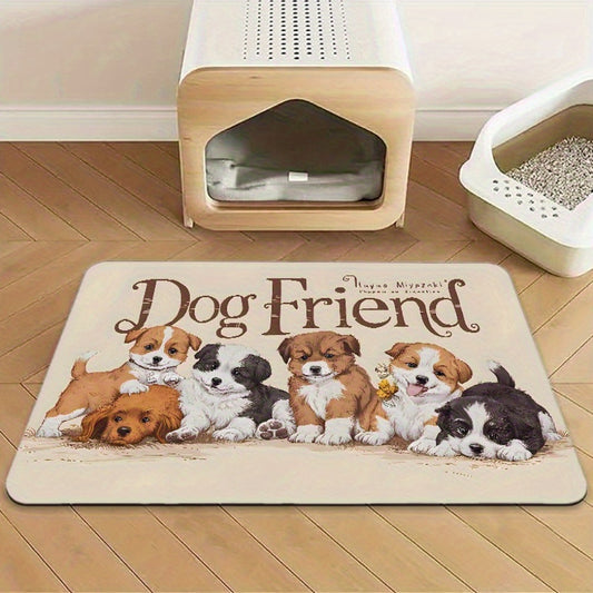 Water-Absorbing Anti-Slip Dog Bowl Mats for Mess-Free Feeding