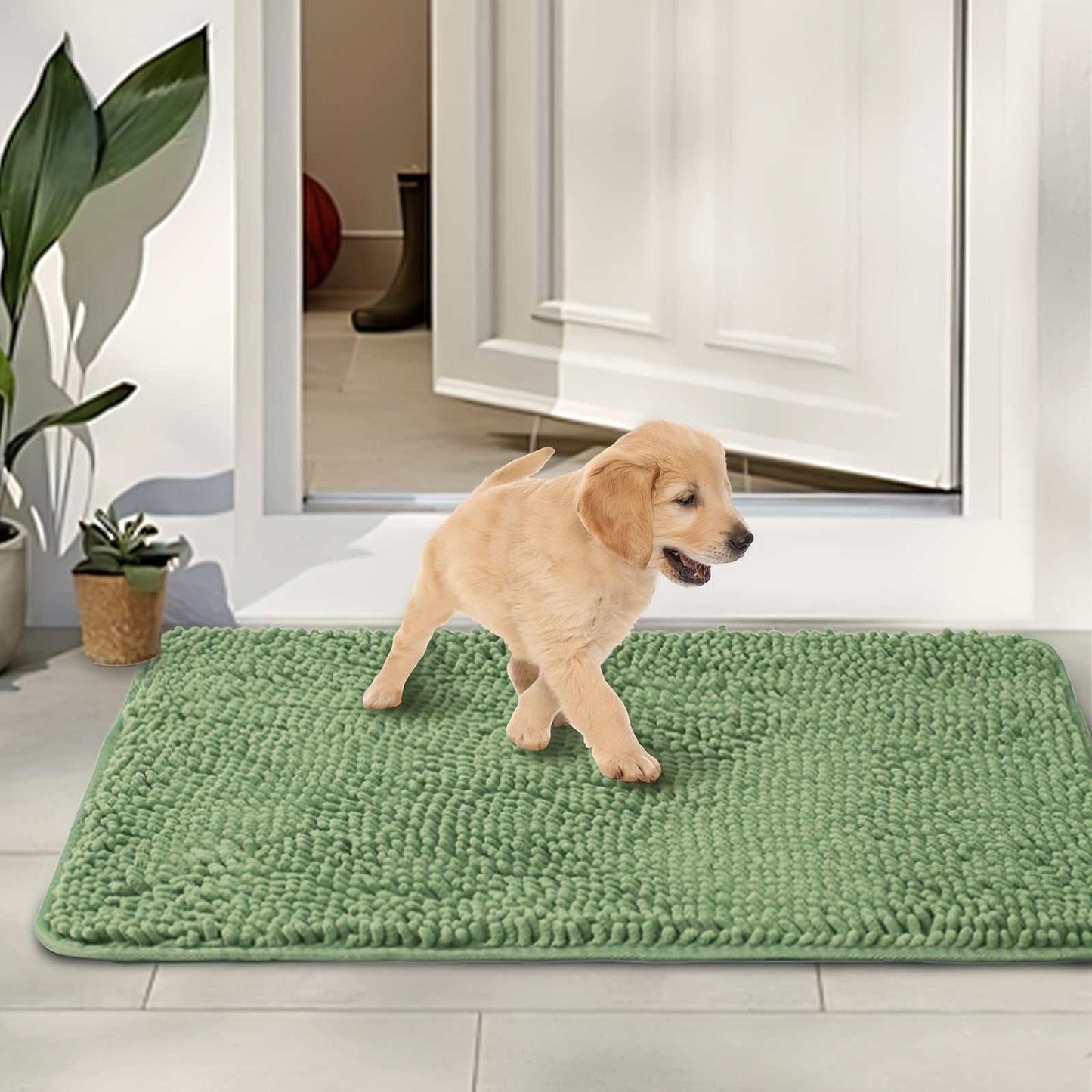 NIUBYAB Highly Absorbent Microfiber Dog Mat Non Slip Washable