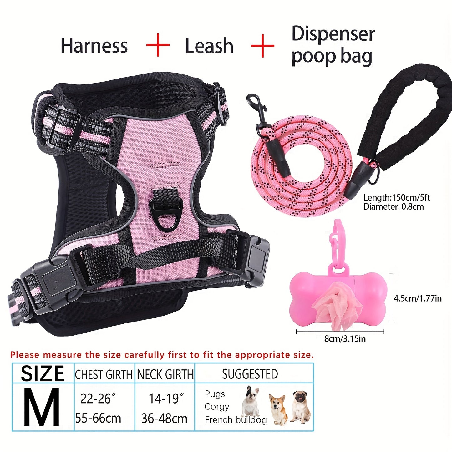 YIWGM Dog Harness And Leash Set With Easy Control Handle