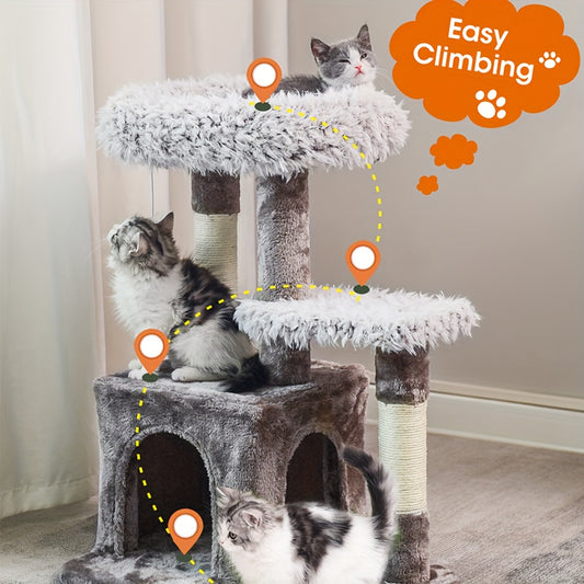 Multi Level Cat Tree Tower With Scratching Posts Indoor