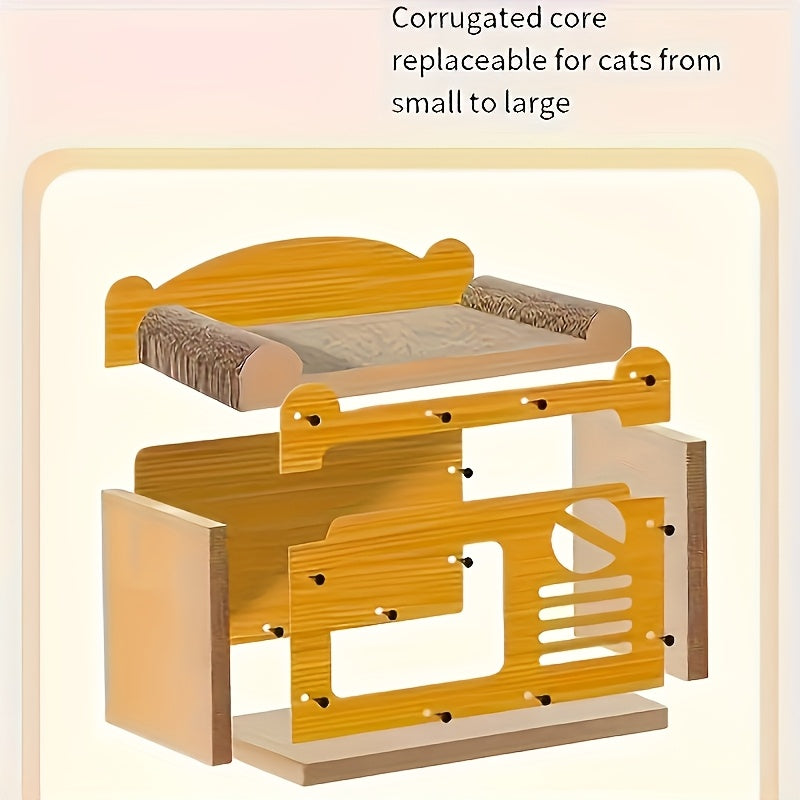 Luxury Double Level Cat Tree House With Scratching Post