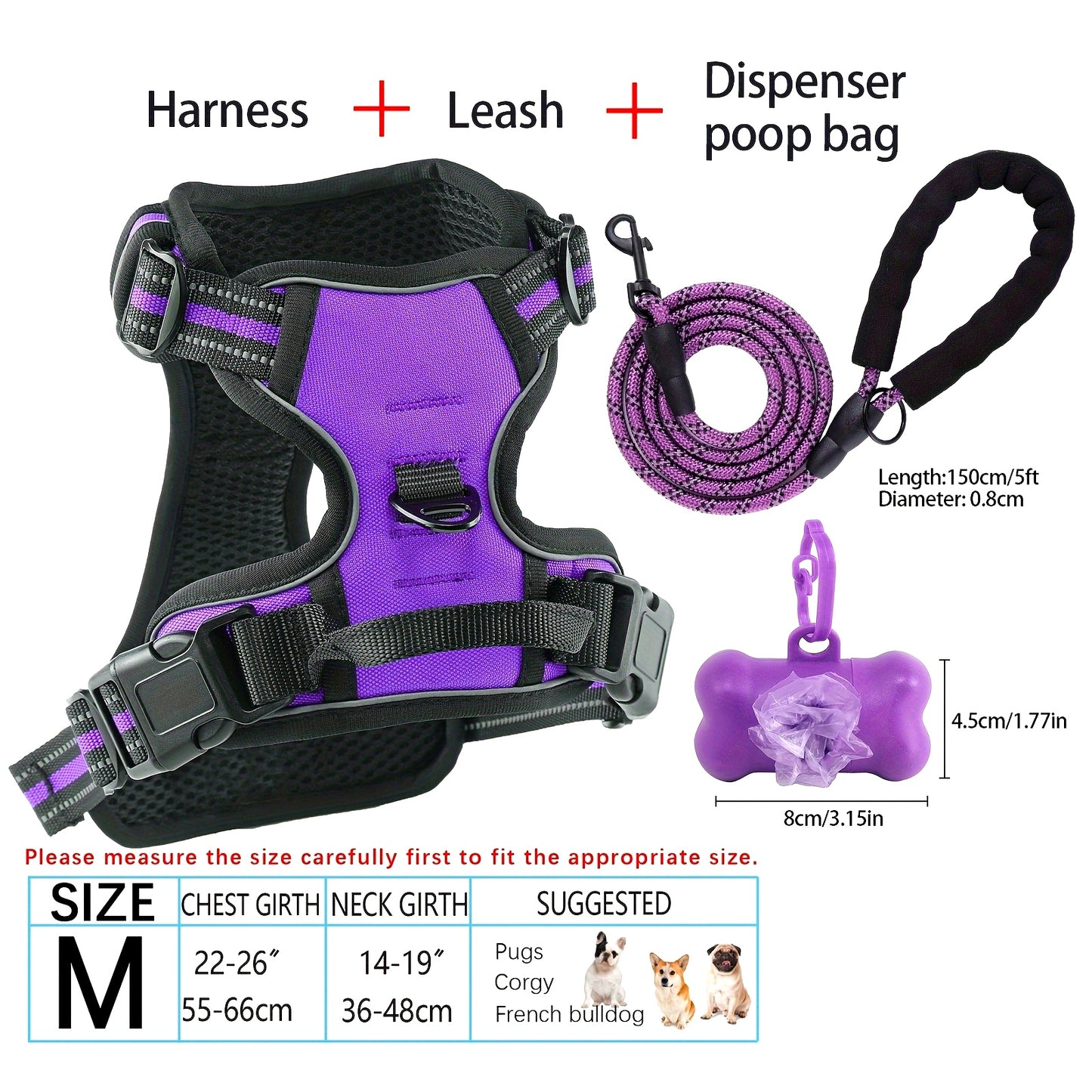 YIWGM Dog Harness And Leash Set With Easy Control Handle