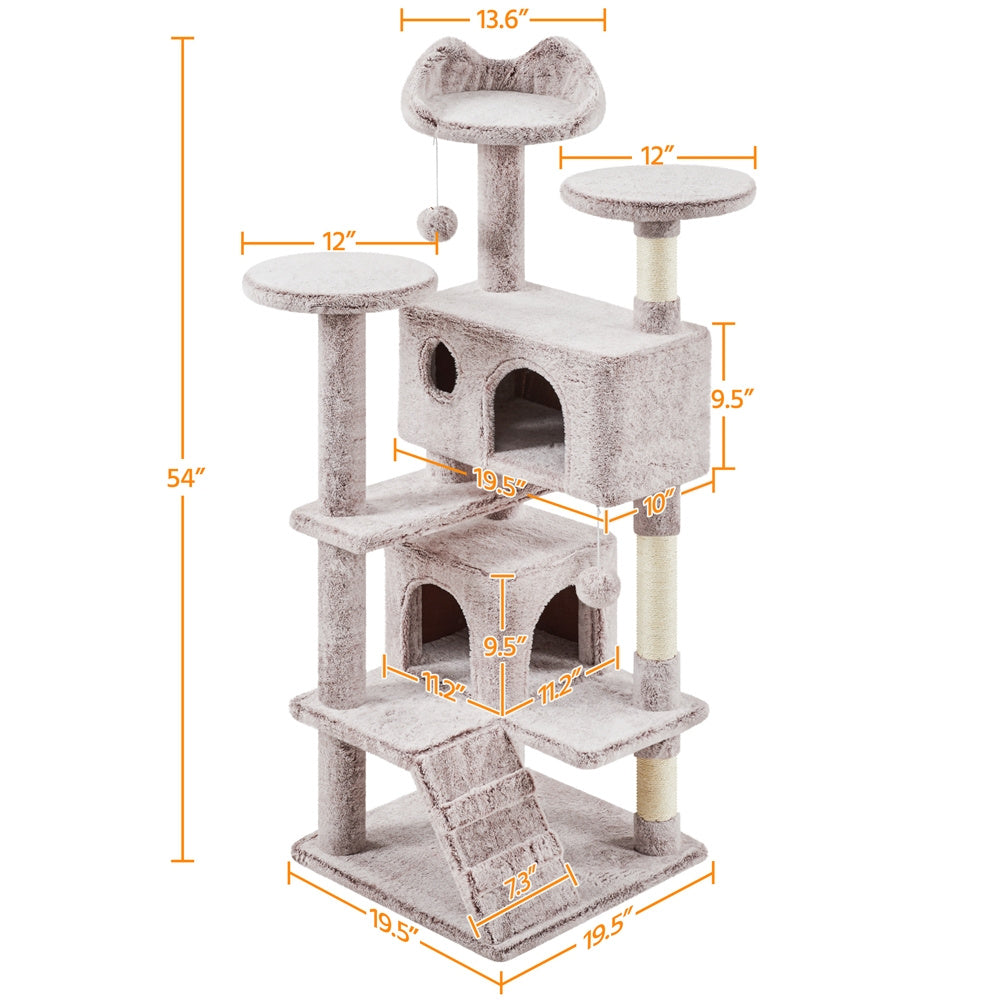 Costoffs Multilevel Cat Tree with Fluffy Condos and Scratching Posts