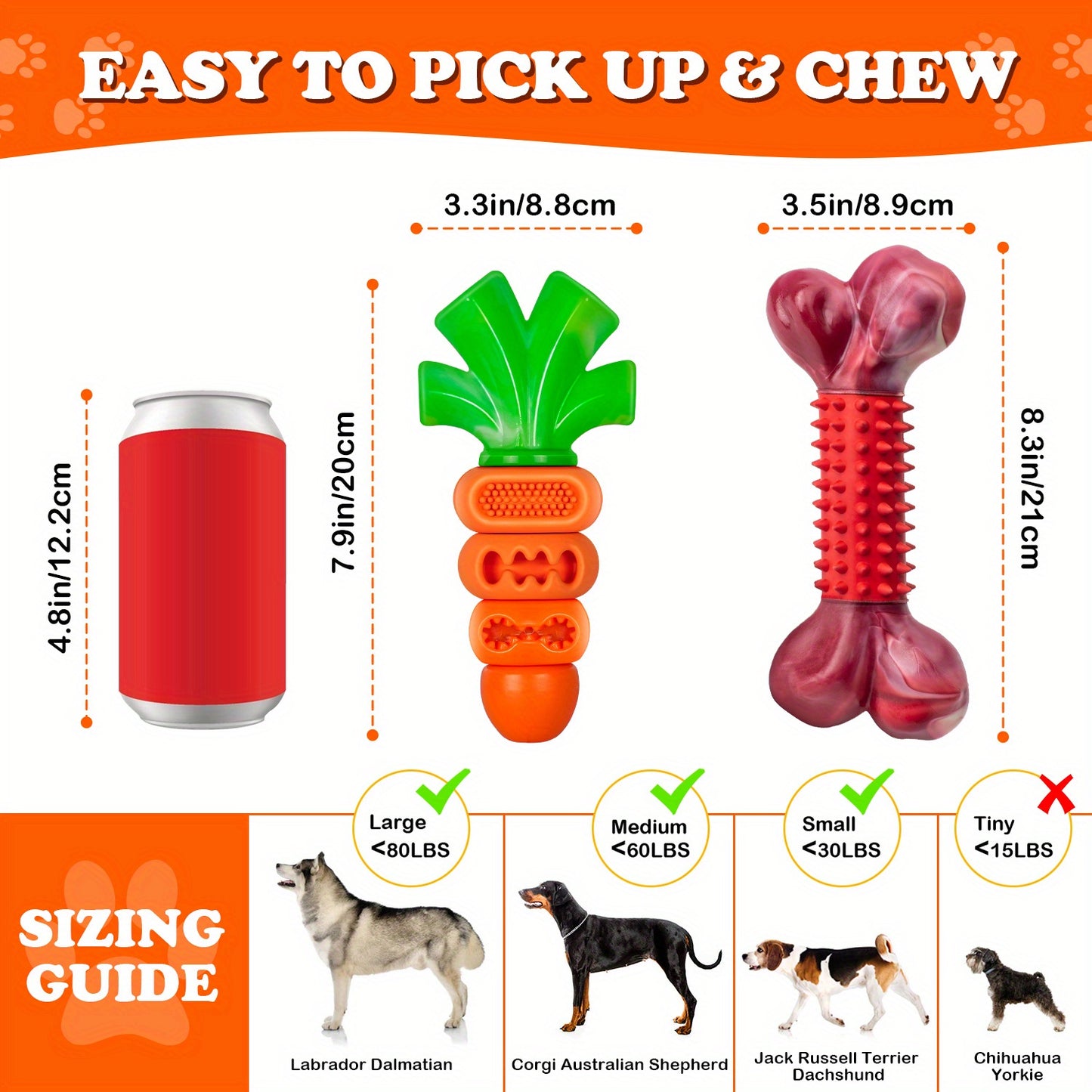 APASIRI Beef and Bacon Indestructible Dog Toys for Chewers