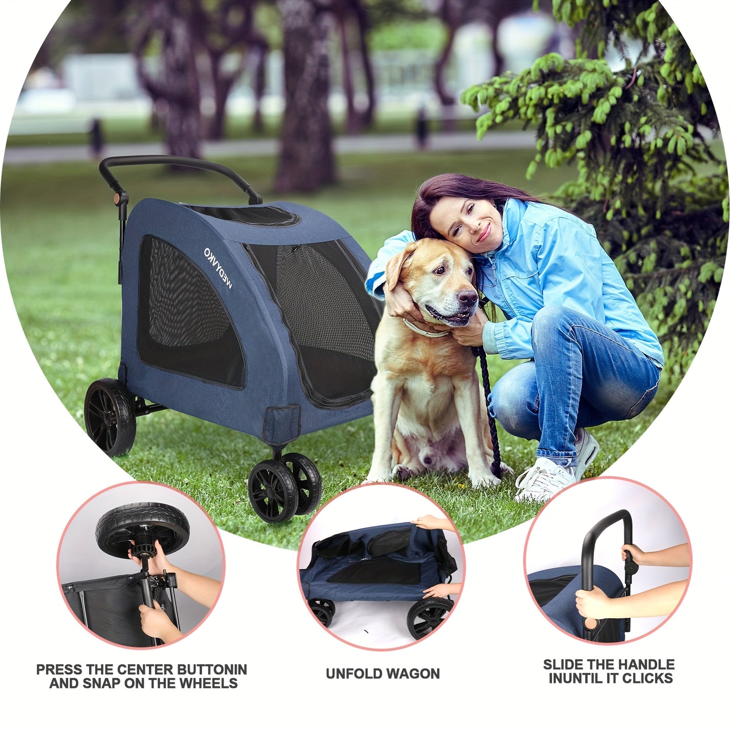 Big Dog Heavy Duty Folding Utility Cart All Terrain Wheels