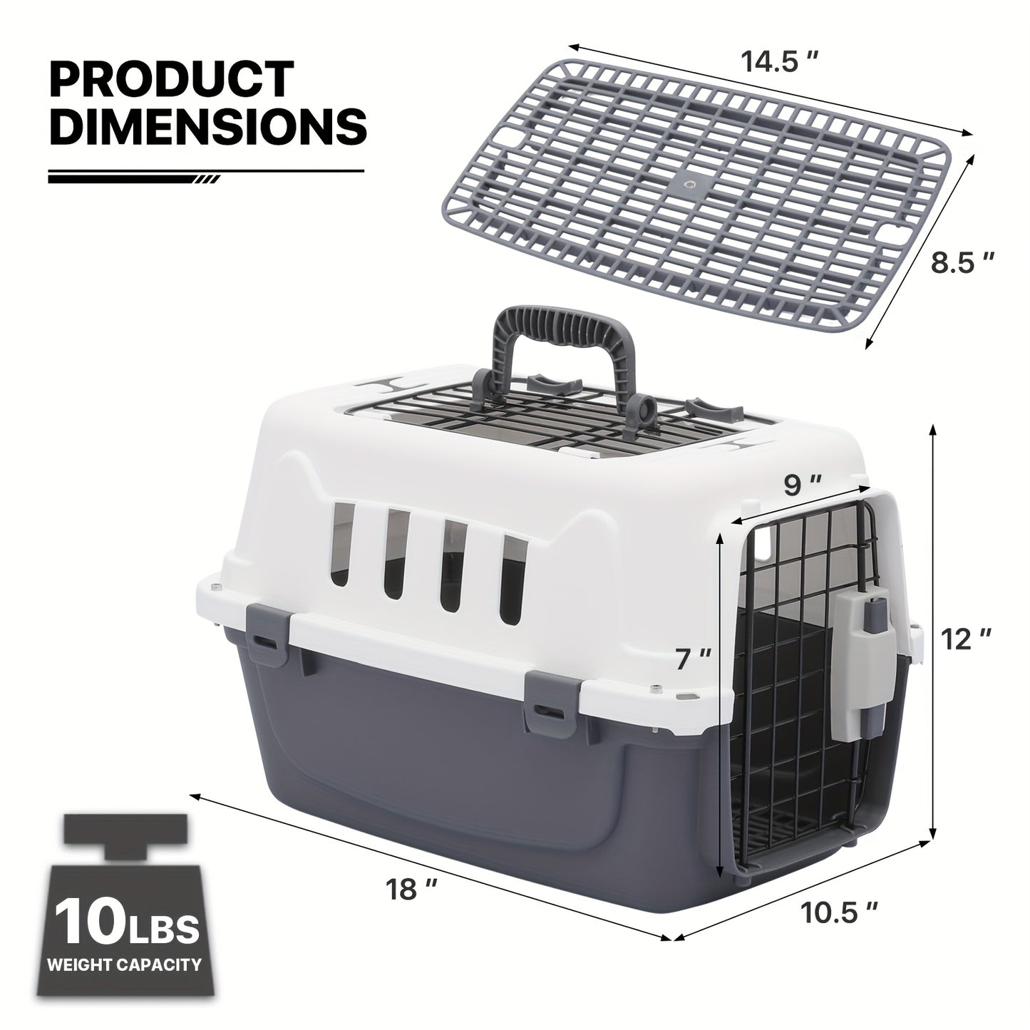 Top Loading Cat Carrier with Ventilation and Security Lock