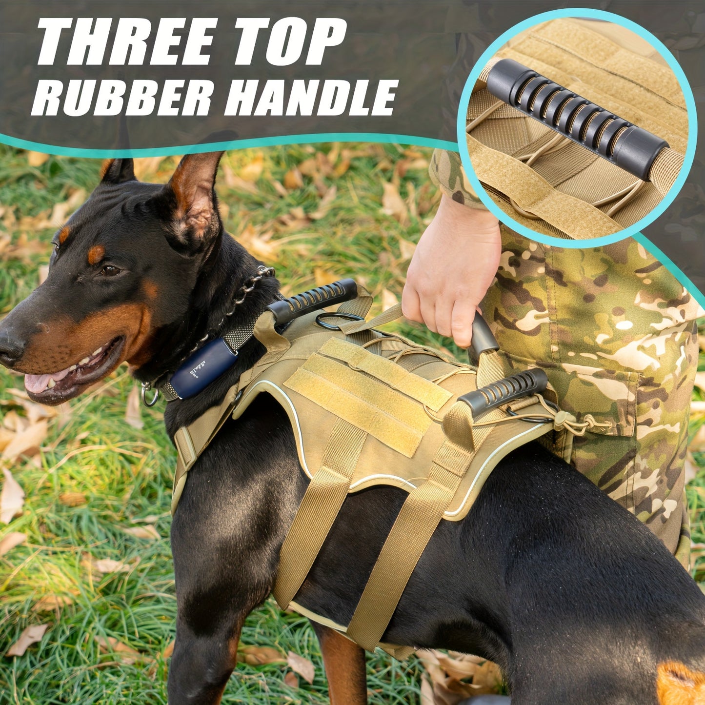 Tactical Dog Harness for Outdoor Training and Night Adventures