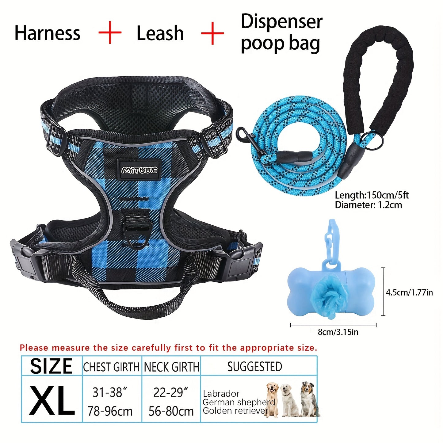 YIWGM Dog Harness And Leash Set With Easy Control Handle