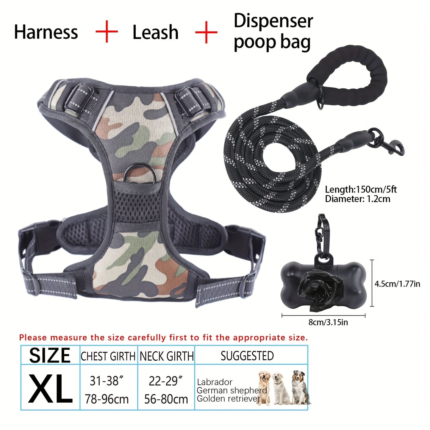 YIWGM Dog Harness And Leash Set With Easy Control Handle