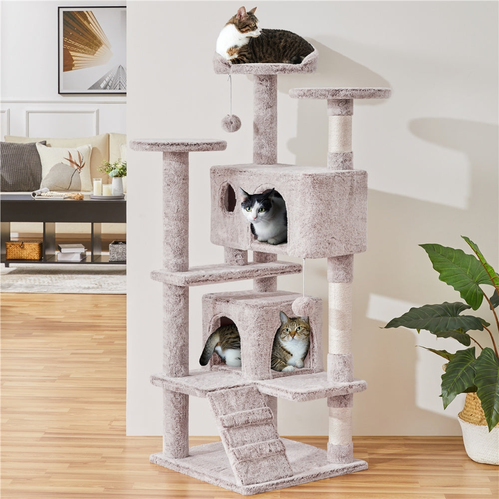 Costoffs Multilevel Cat Tree with Fluffy Condos and Scratching Posts