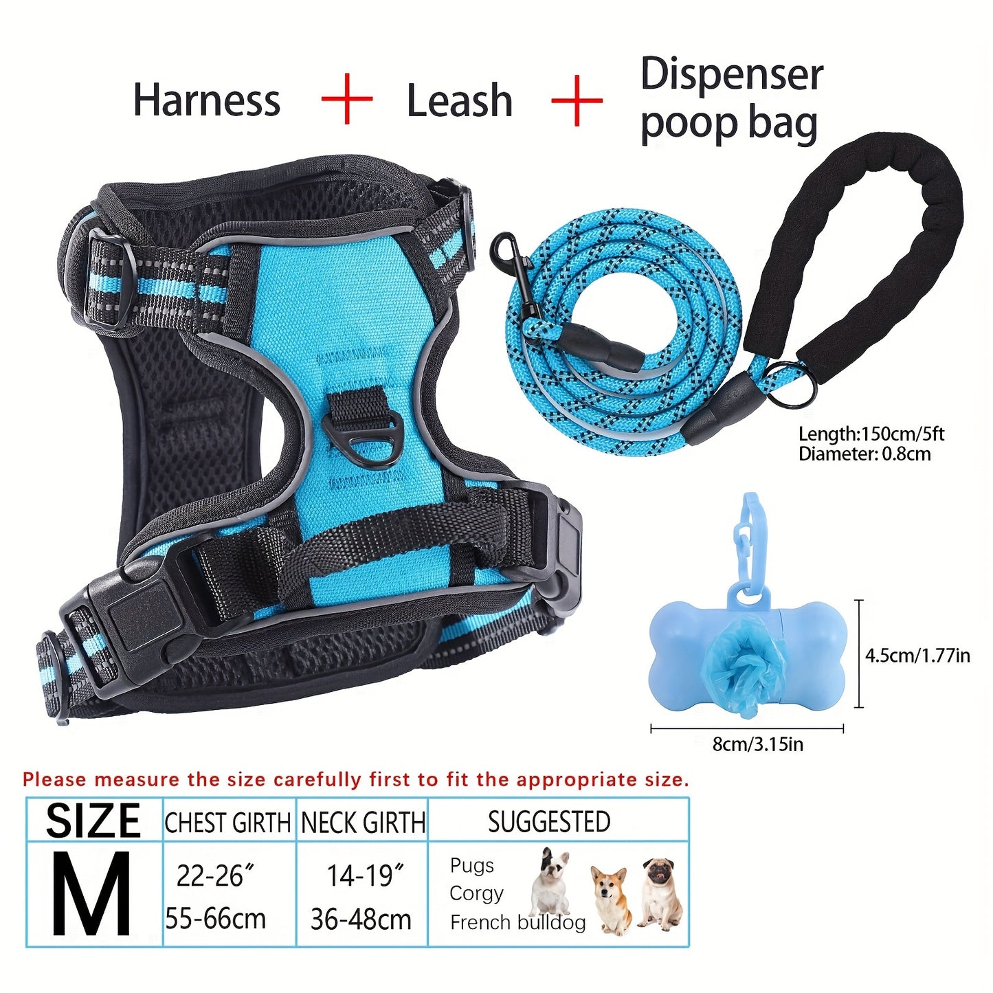 YIWGM Dog Harness And Leash Set With Easy Control Handle