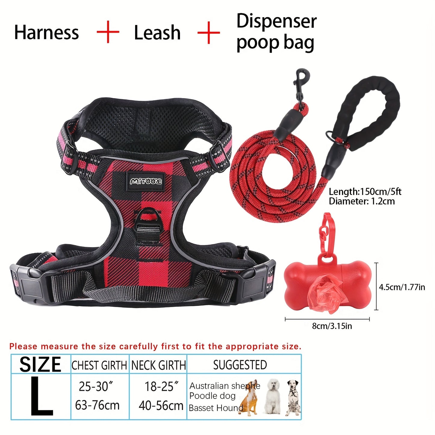 YIWGM Dog Harness And Leash Set With Easy Control Handle